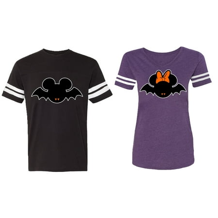 

Matching Couple Cotton Jerseys (Men Black / Women Purple) (Men S / Women XL)