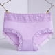 thumbnail image 2 of Gibobby Panty sexy Ajuste Ropa interior cintura alta con dobladillo encaje para mujer, talla grande, algodón, , transpirable （Morado， XXL), 2 of 3
