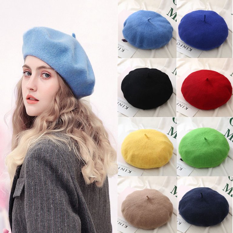 French Baggy Winter Warm Autumn Beret Hat Felt Berets Flat  display picture 1