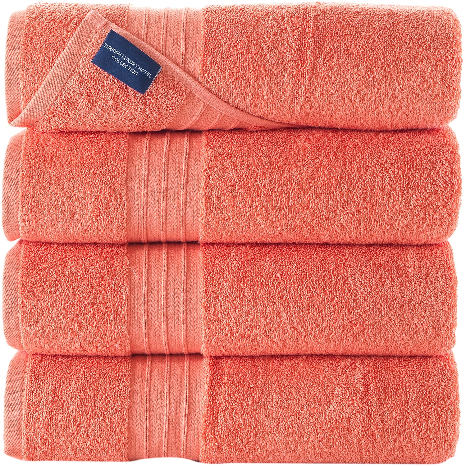Qute Home 4-Piece Bath Towels Set, 100% Turkish Cotton Premium Quality  Towels for Bathroom, Quick Dry Soft and Absorbent Turkish Towel, Set  Includes 4