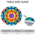 thumbnail image 6 of Colorful Tie Dye Mandala Pattern Round Fitted Tablecloth with Elastic Edge,Dining Table Cover Waterproof,Outdoor Round Tablecloth for Camping,Dining,Indoor and Outdoor, 6 of 7