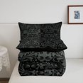thumbnail image 5 of Homewish Gothic Skull Full Size Comforter Sets,Victorian Damask Bedding Comforter Set,Gray Black,Halloween Duvet,Black Reversible,3 Pieces,1 Comforter and 2 Pillowcases, 5 of 7