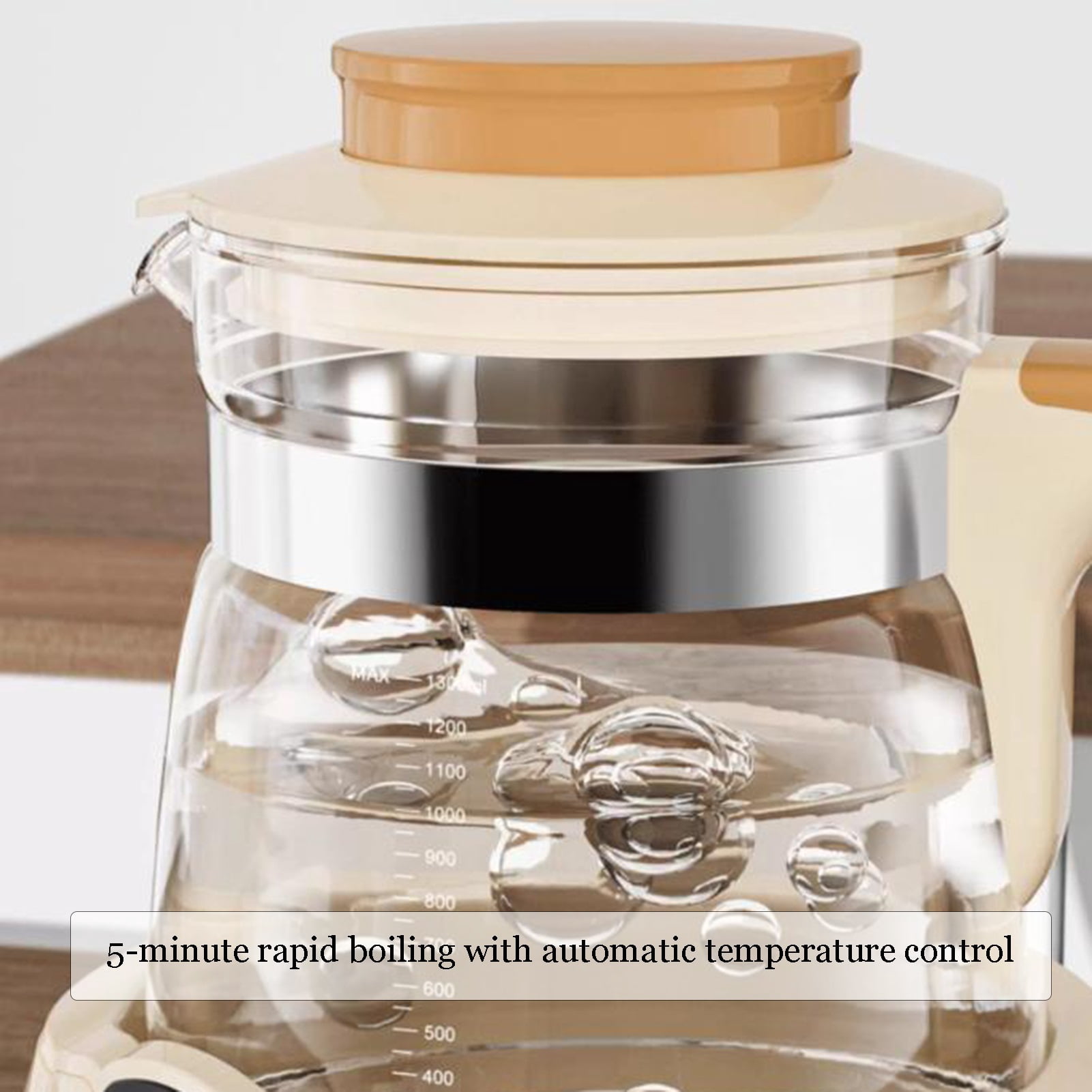 Glass electric Kettles, Multifunctional Tea Maker Kettle,6 Functions Tea Maker, Split Cup Body, Smart Touch,Soup Kettle for Home and Office