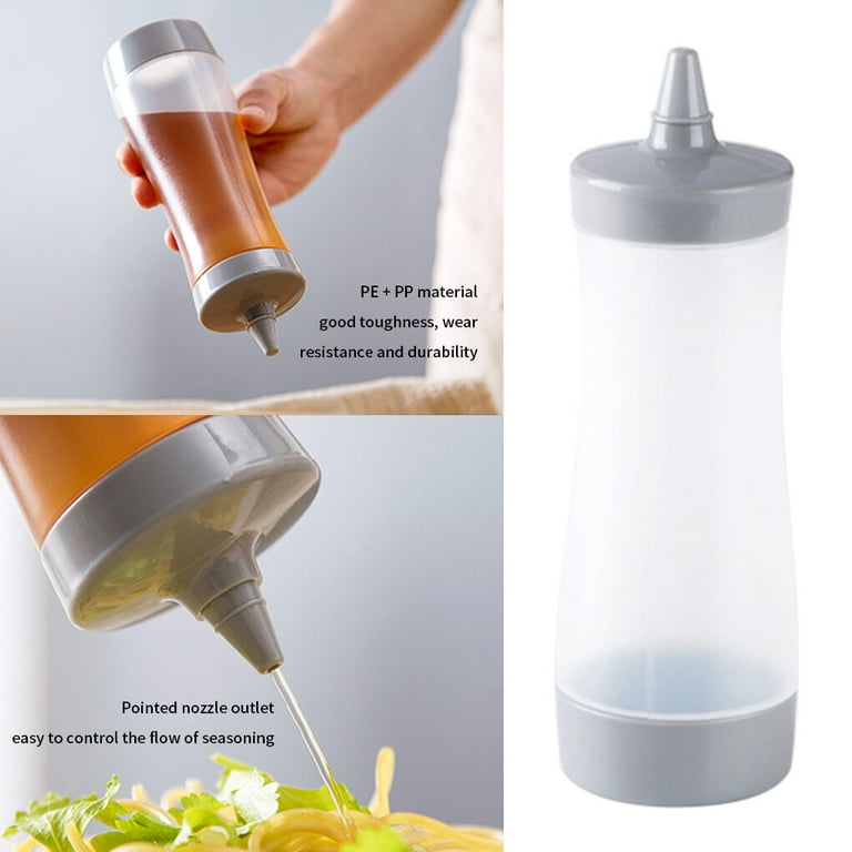 Kitchen Plastic Squeeze Bottle Dispenser for Sauce Vinegar Oil Ketchup