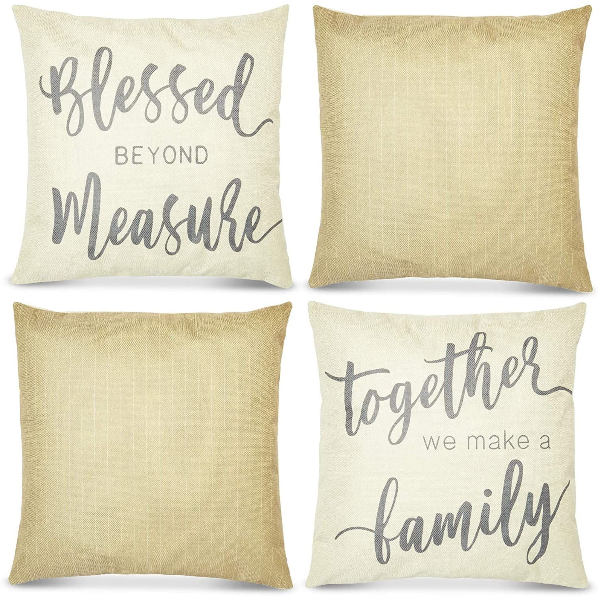 Set of 4 Farmhouse Decorative Throw Pillow Covers Cushion Case