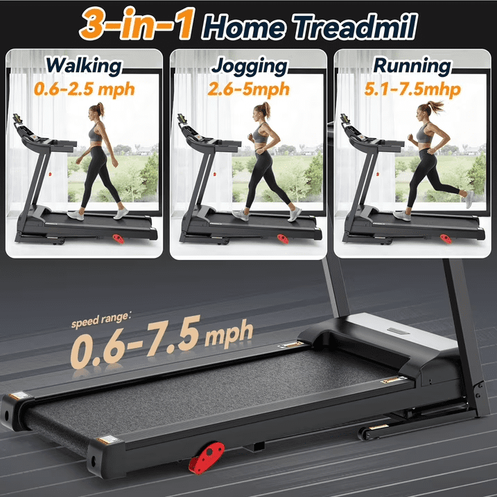 Incline Treadmill with Handle Bar,3.5HP Portable Treadmill for Home,Walking Pad with APP Control and LED Display, 300 lbs Weight Capacity