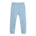 thumbnail image 6 of Boys' Solid Color Pajama Set, Kids 2-Piece Long Sleeve Top and Pants Loungewear, Soft Comfortable Home Wear Sleepwear for Toddlers and Children, Casual Indoor Outfit Sky Blue, 6 of 7