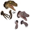 thumbnail image 1 of WINDLAND Escultura de busto de dinosaurio 3D para montar en la pared, realista, con diseño de velociraptor roto y colgante, ideal para decoración de fiestas en casa o en la oficina., 1 of 8