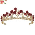 thumbnail image 5 of NUOLUX Rose Wedding Flower Red Tiara Rhinestone Hair Accessories Headbandalloy Goldvintage Crystal Bride Tiaras, 5 of 6