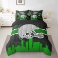 thumbnail image 2 of YST Football Rugby Comforter Set Sports Theme 7 Pieces Kids Bedding Bed in a Bag, Green Black, 2 of 4