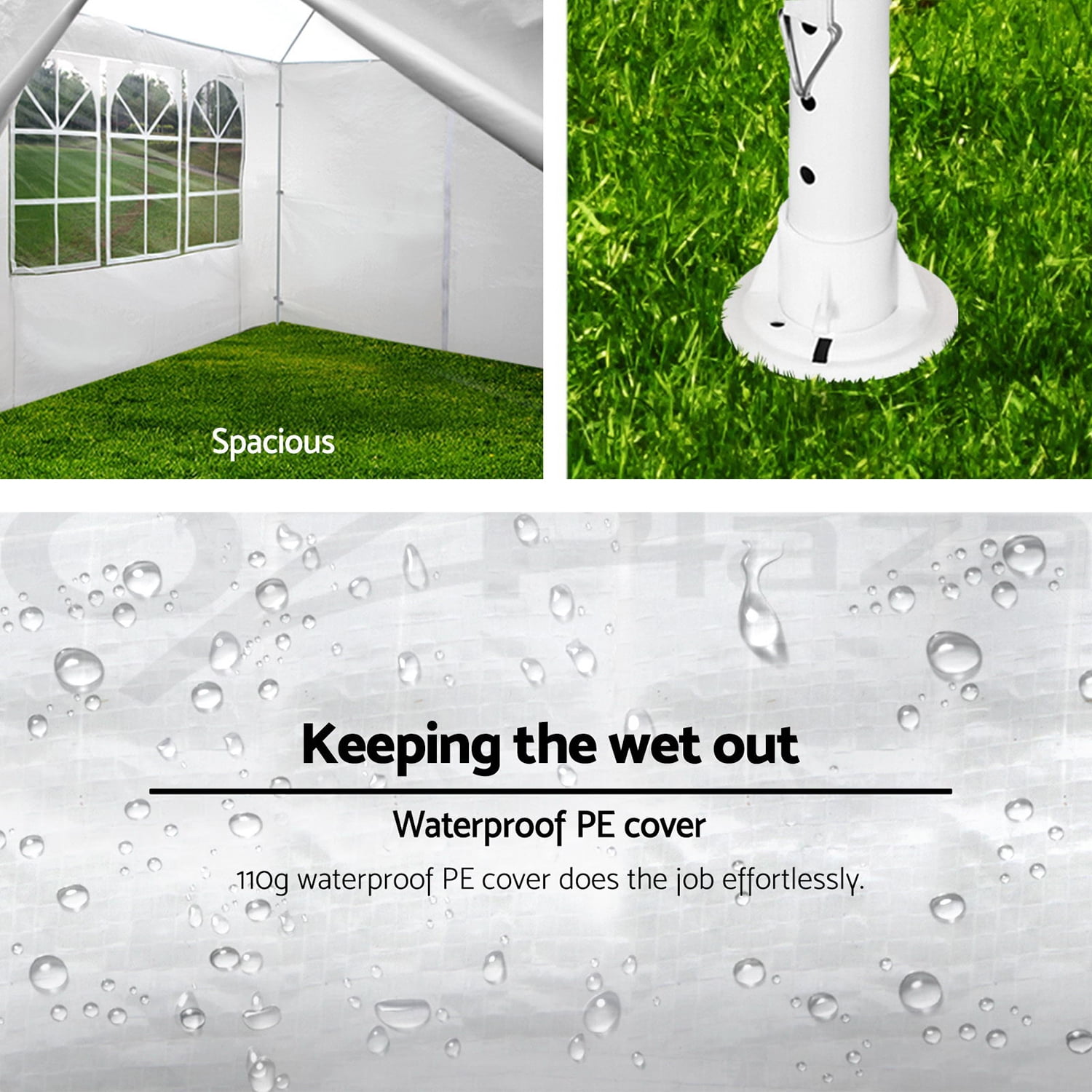 Aimee Lii 355"x118" Pop Up Tent, Backyard Canopy Gazebo, Gazebo with Sidewalls, Outdoor Patio Awnings for Party Camping BBQ Events, White Aimee Lii 355"x118" Pop Up Tent, Backyard Canopy Gazebo, Gazebo with Sidewalls, Outdoor Patio Awnings for Party Camping BBQ Events, White