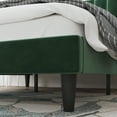 thumbnail image 3 of Amolife Queen Size Platform Bed Frame with Upholstered Velvet Channel Headboard, Green, 3 of 10