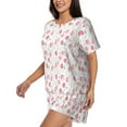 thumbnail image 2 of Bixox Women's Tulips Flowers Printed Pajama Set 2 Piece Lounge Set Top and Shorts Soft Pajamas, Shorts with Pockets, 2 of 7