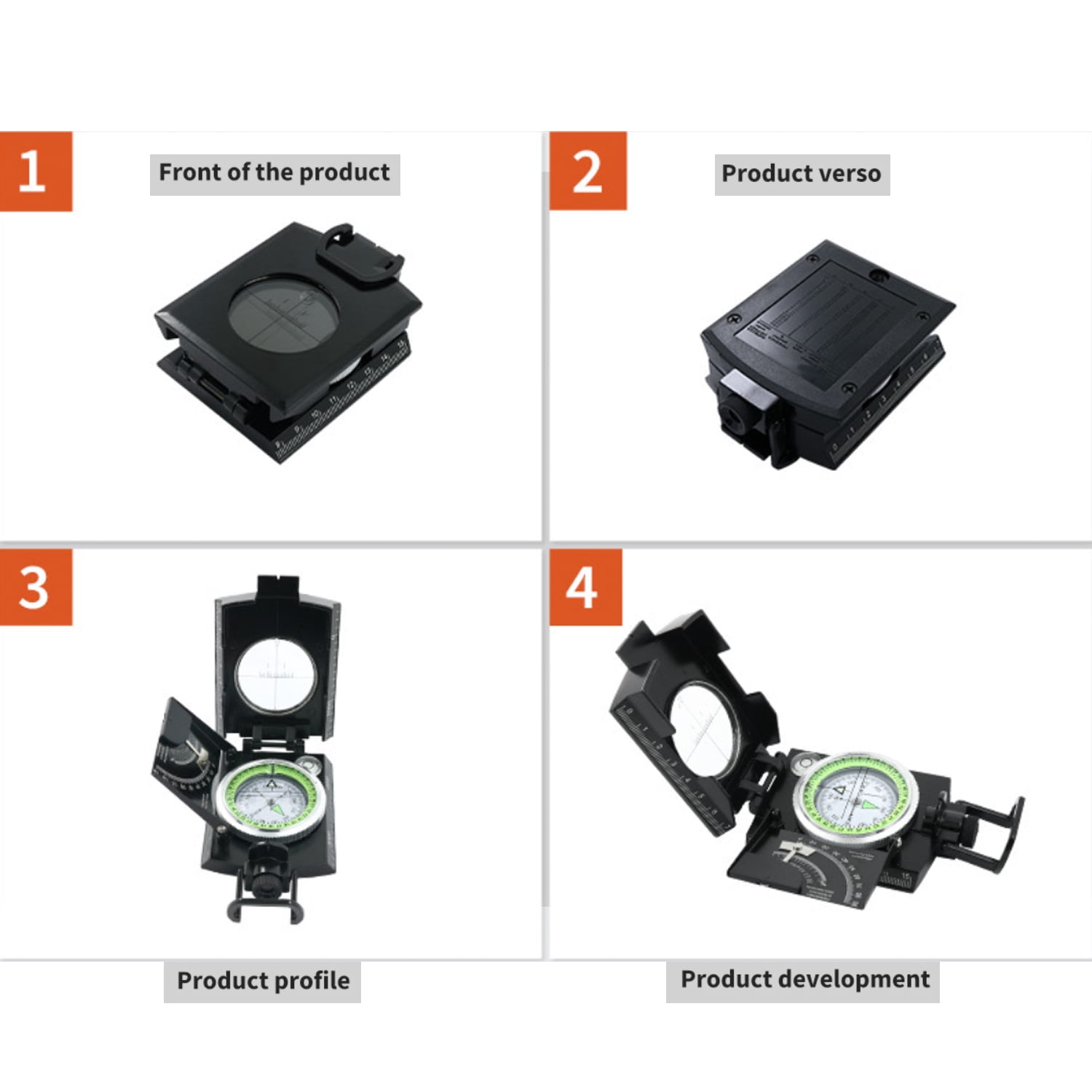 2 Pack,Black,Camping Survival Compass Glow in The Dark Military Compass Survival Gearfor for Hiking, Camping,Backpacking, Outdoor Activities，K4074