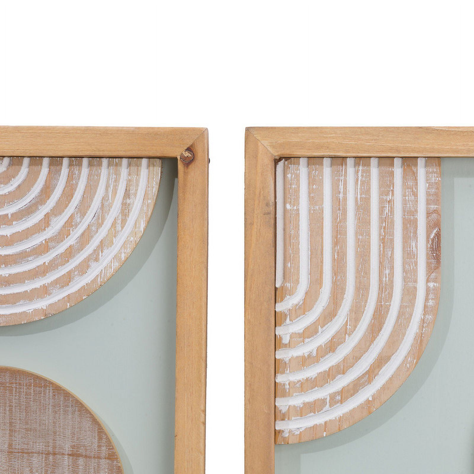 Zahara Boho Contemporary Frame Wood Wall Art Set