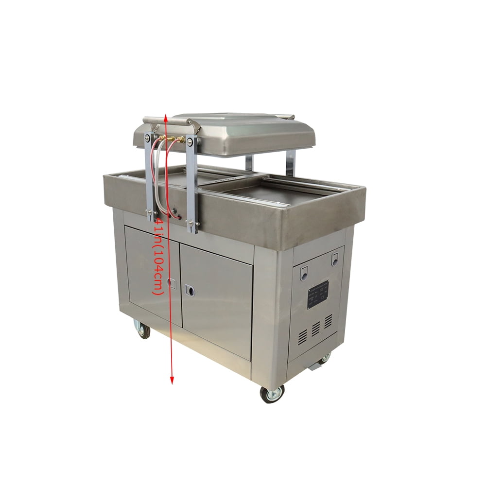 Two Chamber Vacuum Sealer Packaging Machine Food Saver Home Commercial Sealing Bars 220V 15.7 Inch