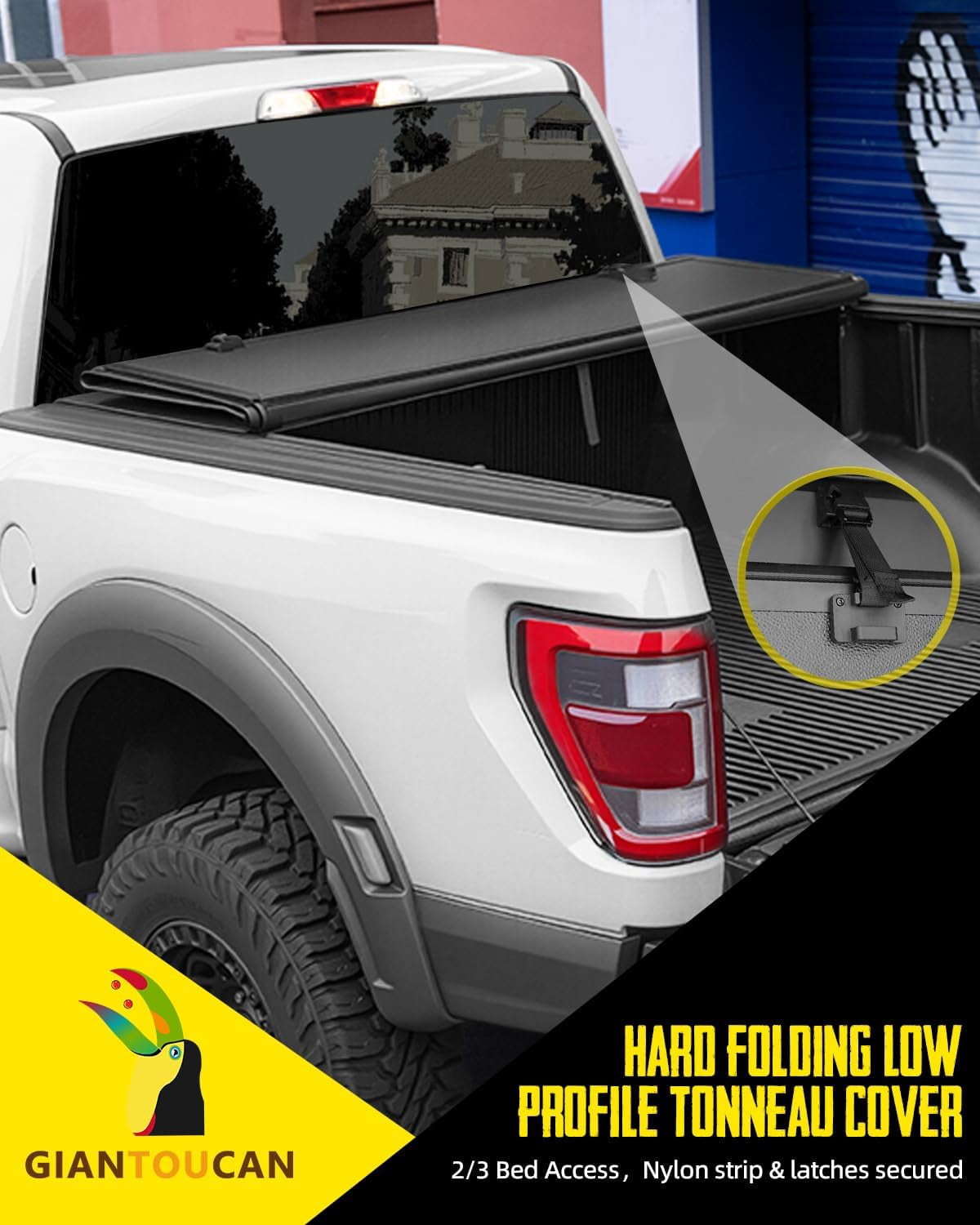 Hard Tri Fold Low-pro Tonneau Cover compitable with 2022-2026 Tundra 5.5ft Bed with Deck Rail System