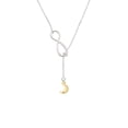 thumbnail image 2 of Delight Jewelry Goldtone Small Crescent Moon Silver tone Elegant Infinity Lariat Necklace, 2 of 4
