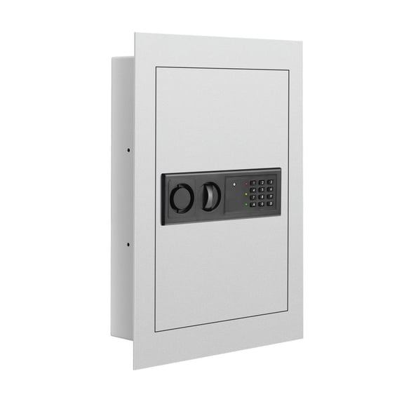 Spaco Premium Powder Coated Safe, Key & PIN Access, Recessed Mount, for Valuables