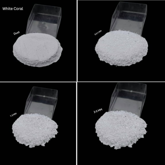 Elegant Crushed White Coral Gemstone Coarse All Size Raw Coral Synthetic Gemstone Powder, Stone Healing Powder, Beautiful White Coarse For Inlays 0.5 to 1 MM 50 Gram ( 1.76 OZ )