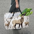 thumbnail image 7 of Elk Deer Large Capacity Reusable Beach Bag with Storage Bins and Shopping Basket - Foldable Oxford Cloth Tote for Beach, Pool, and Laundry, 7 of 7