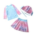 thumbnail image 3 of Baby/Toddler Girls Mermaid Swimsuit Rashguard Set Long Sleeve UPF 50+ ,CM25-9MZ Size 3T, 3 of 5