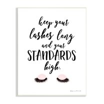 Stupell Industries Keep Lashes Long Standards High Phrase Glam Eyes, 13 x 19, Design by Stephanie Workman Marrott