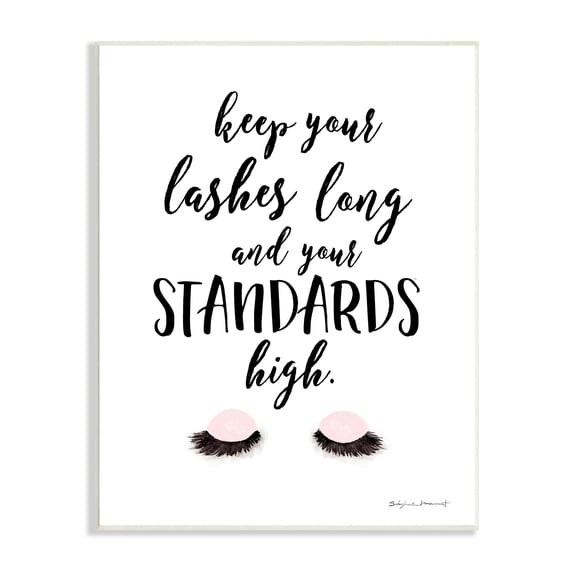 Stupell Industries Keep Lashes Long Standards High Phrase Glam Eyes, 13 x 19, Design by Stephanie Workman Marrott