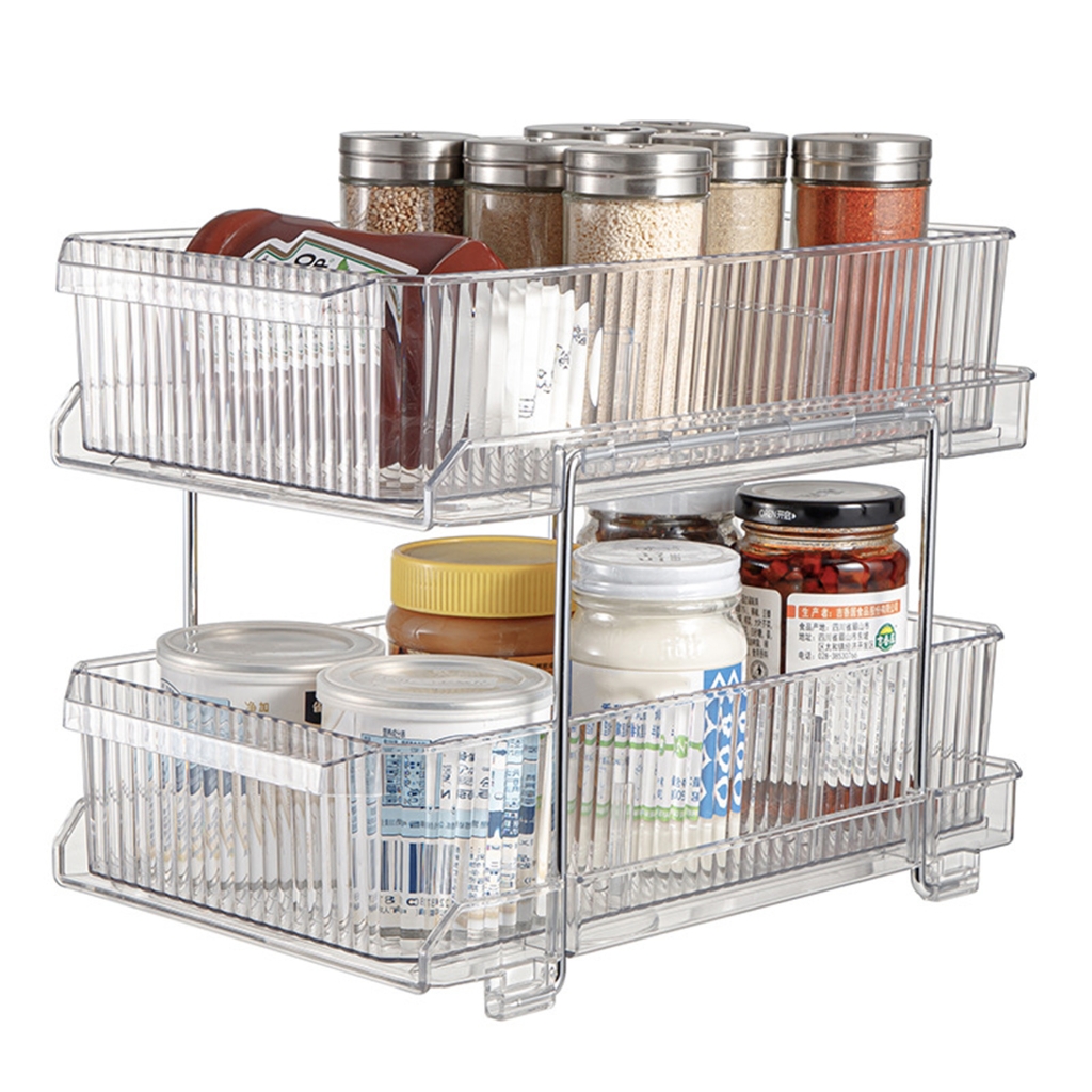 Compact Vertical Storage Rack Acrylic Under Sink Organizers With Dividers