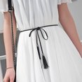 thumbnail image 3 of Cinturón trenzado para mujer Cinturón con borlas tejidas delgadas para vestidoNegro, 3 of 8