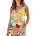 thumbnail image 2 of Delliss Womens Summer Dressy Plus Size Tank Tops Sleeveless Flower Print T Shirt Loose Fit Tunic Blouses S-3XL, 2 of 7