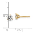 thumbnail image 3 of Primal Gold 14 Karat Yellow Gold Lab Grown Diamond 1 cttw Certified SI1/SI2, G H I, 3 Prong Earrings, 3 of 4