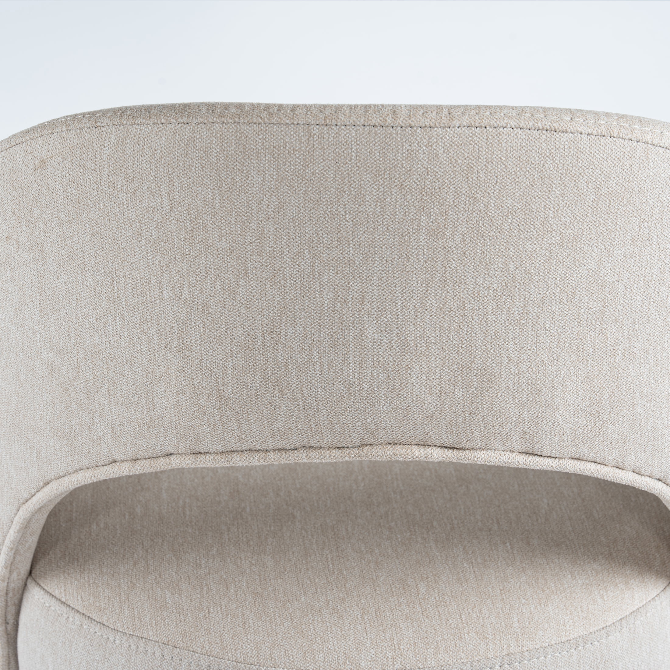 Guyou 30" Swivel Bar Stools Set of 6, Chenille Upholstered Barstools with Curved Back and Round Footrest, Modern Wooden Tall Kitchen Bar Chairs for Home Bar Pub Cafe, Beige