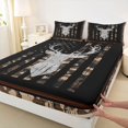 thumbnail image 5 of Manfei Hunting Deer Silhouette Queen Sheets, Camo American Flag Queen Sheet Sets, Brown, Black Reversible 4 Pieces (1 Flat Sheet, 1 Fitted Sheet and 2 Pillowcases), 5 of 6