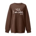 thumbnail image 4 of ICHUANYI Clearance Fashion Loose Women's Round Neck Casual Long Sleeve Printed Ladies Sweatshirt Tops(Brown, M) ICHUANYI WER2023081514060, 4 of 6