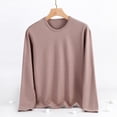 thumbnail image 2 of Lmnyox Long Sleeve Shirt for Women Soft Comfort Solid Color Basic T Shirt Spring Plus Size Blouse Tops, 2 of 7