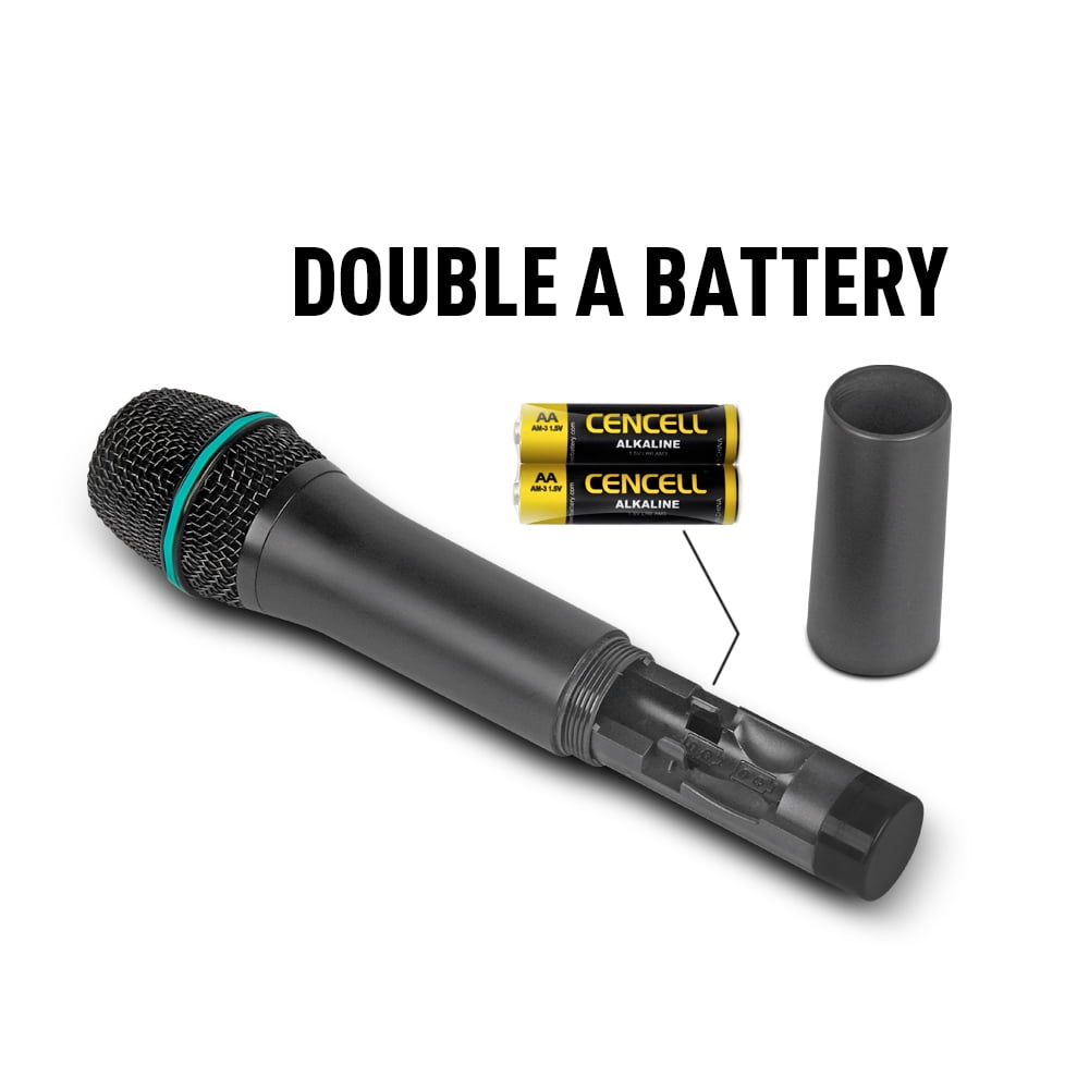 D Debra AU400 4 Channel UHF Wireless Microphone System with 4 Handheld Mics
