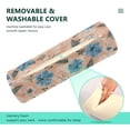 thumbnail image 4 of Cylindrical Pillow Decorative Neck Roll Pillow with Removable Washable Cover Roll Pillow for Knee Leg Neck Blue Flowers and Pink Leaves, 4 of 7