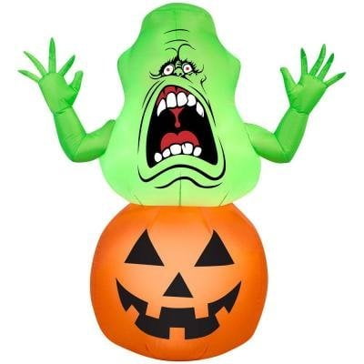 Airblown Inflatable Ghostbusters Slimer on Pumpkin - 3.5' Tall, Great Halloween inflatable By Gemmy