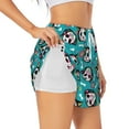 thumbnail image 3 of Lsque Skull Cat Printed Women's Running Shorts with Liner Pockets,Elastic Quick Dry Workout Athletic Gym Yoga Shorts,Womens High Waist Shorts-X-Large, 3 of 9