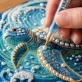 thumbnail image 4 of Diamond Art Kit Dolphin Nautical Wall Decor 10 X 10 Inch Pearl Diamond Art Canvas Coastal Home Decor Adult Craft Kit for Desktop Display 1 Pack, 4 of 6