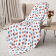 thumbnail image 3 of Sikiie Red Blue Polka Dots Cozy Flannel Fleece Throw Blanket: Lightweight & Thick for All Seasons - Perfect for Women, Men, & Kids"50"x40", 3 of 6