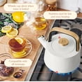 thumbnail image 3 of Estufa antiadherente de cerámica para té, 1,8 L, glaseado blanco, 3 of 4