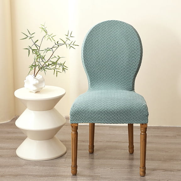 LKJYER Round Back Dining Chair Cover Stretch Chair Cover for Dining Room Kitchen Elastic Fitting Dining Chair Covers Solid Color Dining Chairs Slipcovers