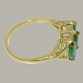 thumbnail image 4 of LBG British Made 14k Yellow Gold Natural Emerald Womens Anniversary Ring - 33 size options - Size 7.75, 4 of 5