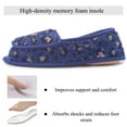 thumbnail image 5 of Diabetic Slippers for Women Memory Foam Arthritis Edema Adjustable Open Toe Swollen Feet House Shoes, LEOPARDBLUE 7, 5 of 7