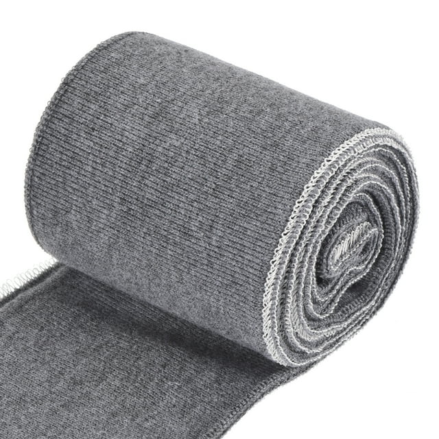 Puños elásticos con bordes acanalados 31.5" x 2.8'' Tejido de algodón de punto con puño elástico y cinturilla, gris oscuro 1 par
