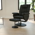 thumbnail image 2 of Flash Furniture Cason Massaging Adjustable Recliner with Deep Side Pockets and Ottoman with Wrapped Base in Black LeatherSoft, 2 of 12