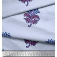 thumbnail image 2 of Soimoi Modal Satin Fabric Leaves & Floral Block Printed Fabric 1 Yard 42 Inch Wide, 2 of 3