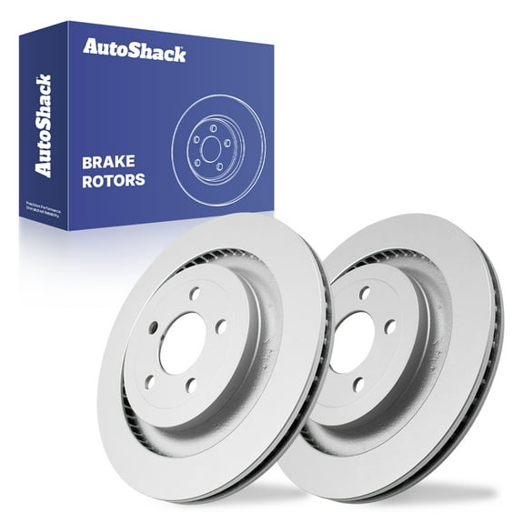 AutoShack 12.99" (330 mm) Rear Vented Brake Rotors Coated | Replacement for 2015-2023 Ford Mustang | 2-PC Set | ArmorStop
